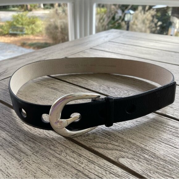 MICHAEL Michael Kors Accessories - Michael Michael Kors Black Leather Wide Belt Womens Size Small